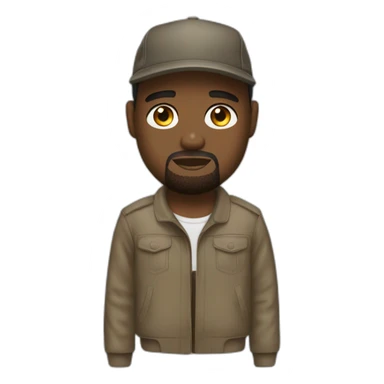 Kayne West with cap sticker