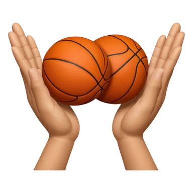 A 3D Apple-style emoji showing two human hands making a basketball “time-out” gesture — one hand held vertically and the other horizontally forming a “T” shape. Only hands visible, cheerful and clear design, white background, soft shadows, realistic skin tone and glossy Apple emoji finish sticker