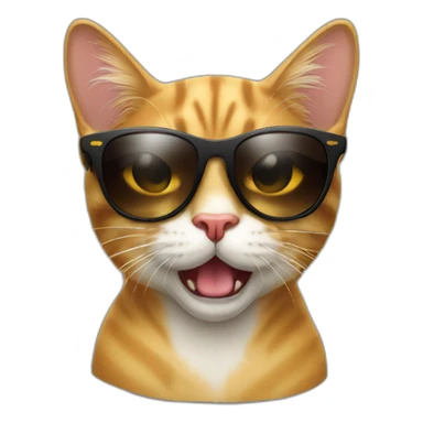 Awesome brutal cat with raybans sticker