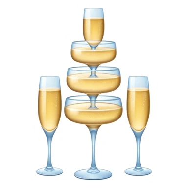 three tier tower of champagne glasses sticker