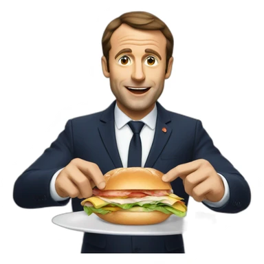 Macron qui mange un sandwich sticker
