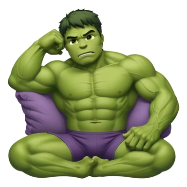 Incredible hulk taking a nap sticker