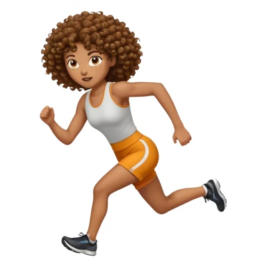 Treino de corrida mulher morena de cabelos cacheados sticker