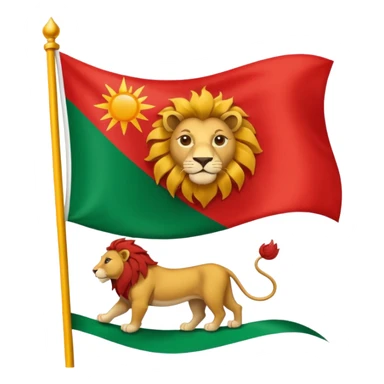 Small Lion and sun logo at the middle of flag in the red white and green flag(up to down ) sticker