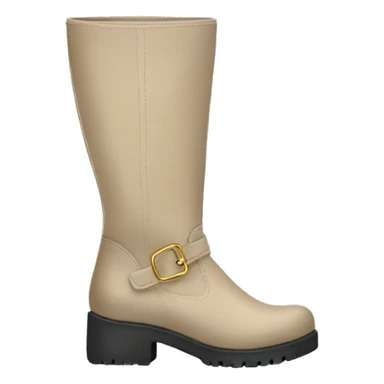 pair of beige chunky knee high boots sticker