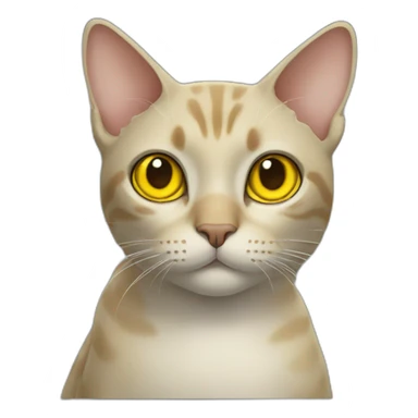 cat with yellow frog eyes sticker