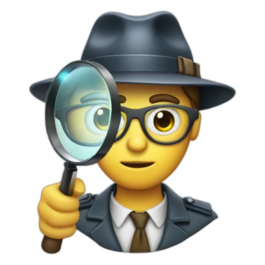 detective with head and Magnifying glass sticker