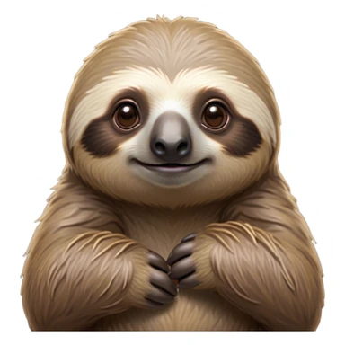 Cinematic Noble Sloth Portrait Emoji, Poised and serene, with a leisurely, gentle build and calm, wise eyes adorned with soft, textured fur, Simplified yet sharp and sophisticated features, highly detailed, glowing with a soft, tranquil glow, high shine, intelligent and unhurried, stylized with an air of relaxed authority, focused and composed, soft glowing outline, capturing the essence of a watchful and confident guardian that appears ready to slowly emerge from the screen with effortless grace! sticker
