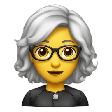 Une femme de ménage noir qui’porte des lunettes avec une perruque noir sticker