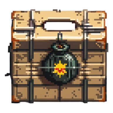 power up crate with bomb symbol for a video game sticker