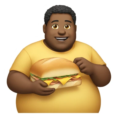 Fat boy eating a sandwich sticker