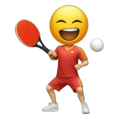 chinese with pingpong bat sticker