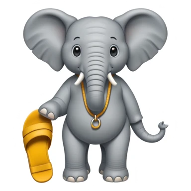 Un elefante con una chancla sticker
