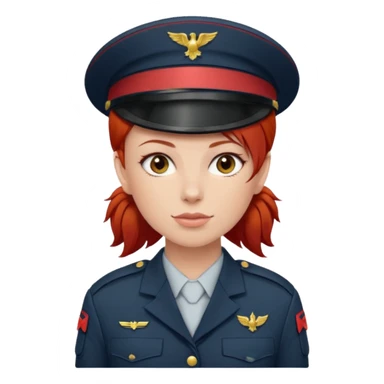 Female Soldier red hair no wearing cap sticker