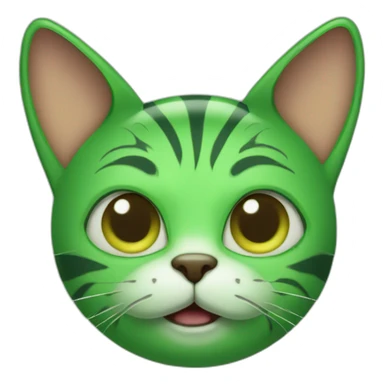 Green cat with ovni ears acting like crazy sticker