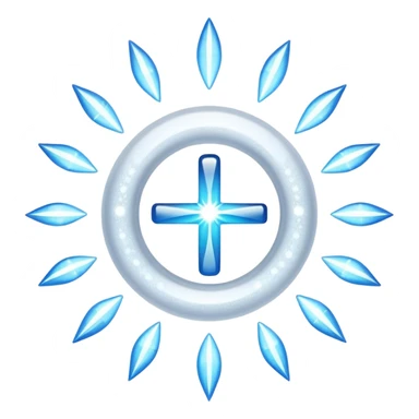 glitter white symbol of health + sticker