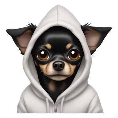 Black chihuahua in hoodie sticker