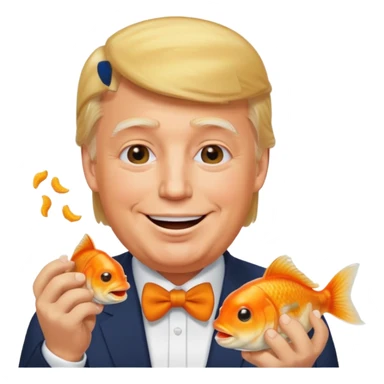 trump eating goldfish crackers sticker