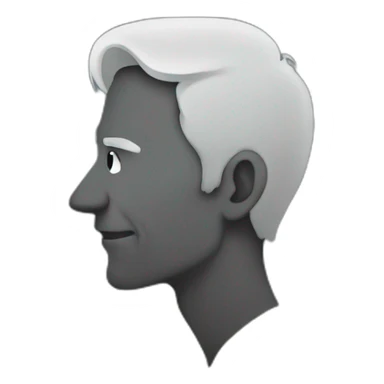 Silhouette of a man with a very long nose and grey hair sticker