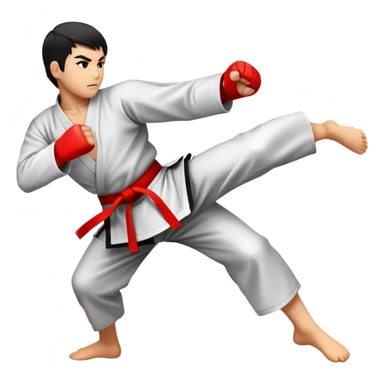 An emblem-style emoji representing striking martial arts. The design features a powerful punch icon surrounded by dynamic lines, symbolizing speed and strength. A black and red color scheme highlights intensity, with a bold and clean font for the text 'Striking Arts'. Transparent background. sticker