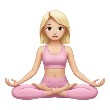 Yoga Blonde Girl With Light Pink Clothes sticker