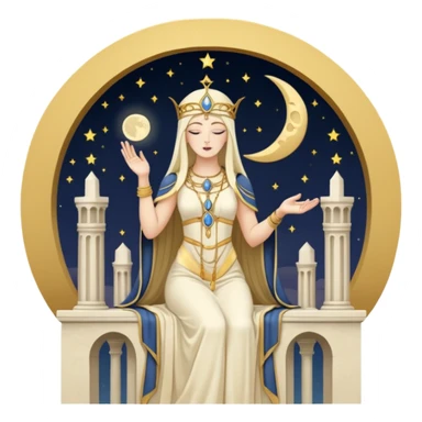 The cream-colored hight Priestess Tarot card sticker