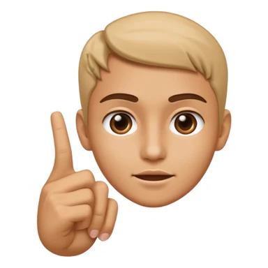 Point your finger at the face. sticker