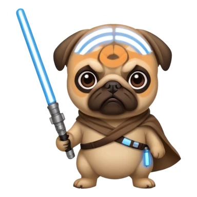 Pug with a light saber  sticker