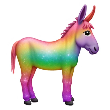 Pink ombre rainbow full body donkey with glitter no orange   sticker