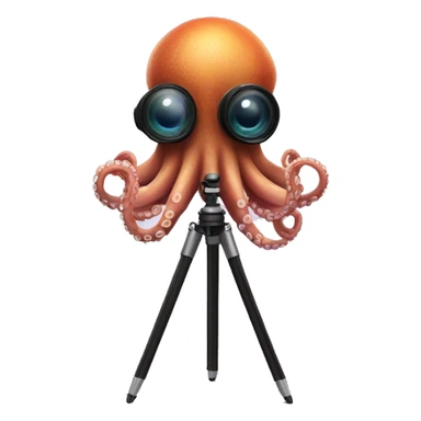 octopus as a tripod legs, and camera as a head sticker