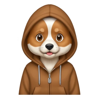 Dog wearing a hoodie ￼ sticker