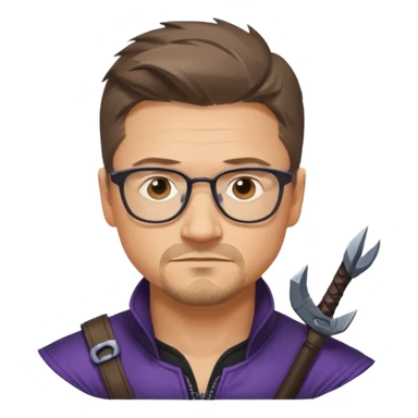 Jeremy Lee Renner Hawkeye with GLasses
 sticker