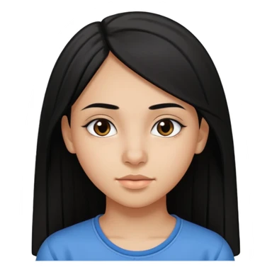 Fait une fille de 15 ans tunisienne avec les cheveux noir lisse avec la peau un peut métisse tunisienne un nez un peut plus gros  sticker