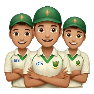 cricket player celebrating with teammates sticker