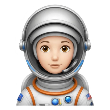 Astronaut in white EVA suit with silver visor helmet sticker