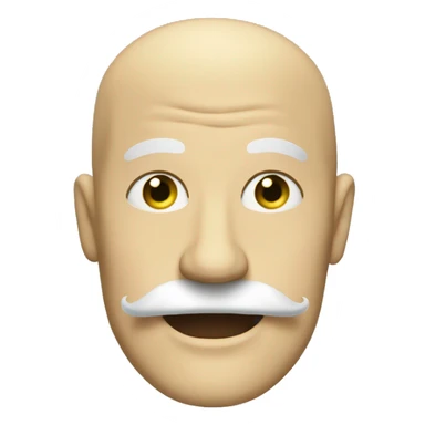 Create a bald man with a blond mustache who aing sticker