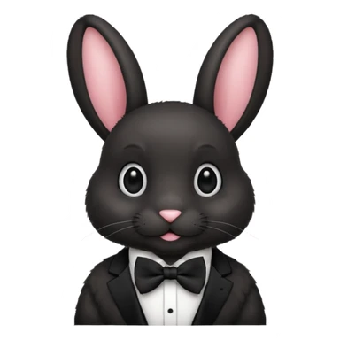 black bunny with bowtie sticker