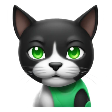 Ultra Muscular gigachad black and white Cat with green eyes flexing His biceps sticker