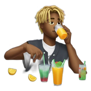 Juice Wrld drinking a Faygo sticker