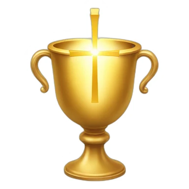Golden chalice with radiant cross. sticker