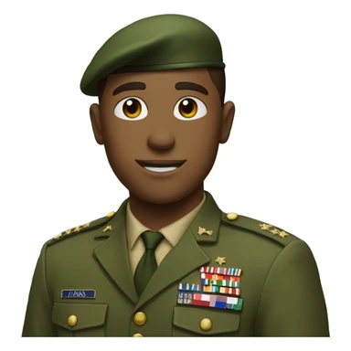 A guy in a military green uniform salutes sticker