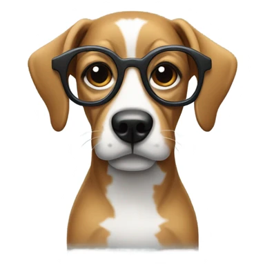 Dog with glasses and machines jersey sticker