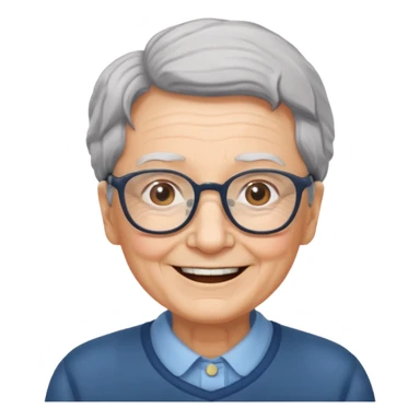 elderly with glasses sticker