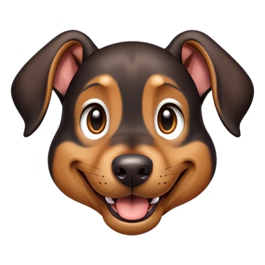 cinematic-comical-doberman puppy-portrait-emoji,-head-tilted-dramatically-with-an-exaggeratedly-amused-expression,-featuring-a-vibrant-black and tan-fur-with-a-lively-sheen,-wide,-expressive-brown-eyes-filled-with-playful-disbelief sticker