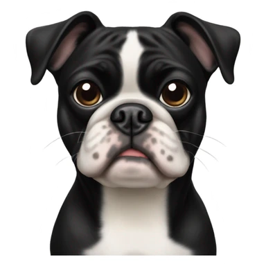 All black pug and Boston terrier mixed breed sticker