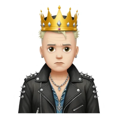 old king punk with crown sticker