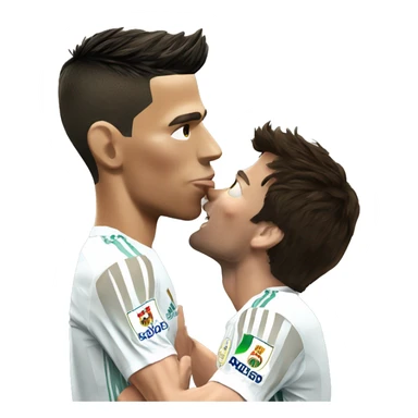 Cristiano Ronaldo kissing Messi sticker