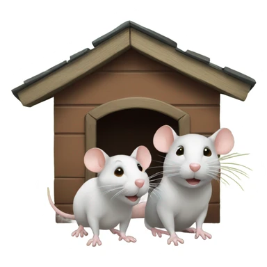 three rats living in the dog house sticker