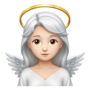 Angel with silver hair and glowing halo sticker