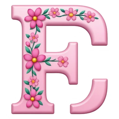 Pink, romantic, flowery, the letter “f” sticker